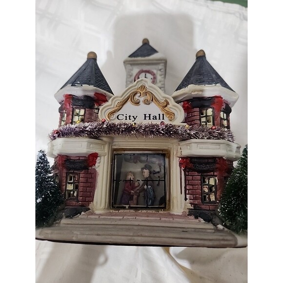 Christmas Victoria Falls Porcelain Lighted House- City Hall Collector Series III - Picture 9 of 9